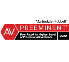 Martindale-Hubbell | AV Preeminent | Peer Rated Highest Level of Professional Excellence | 2022